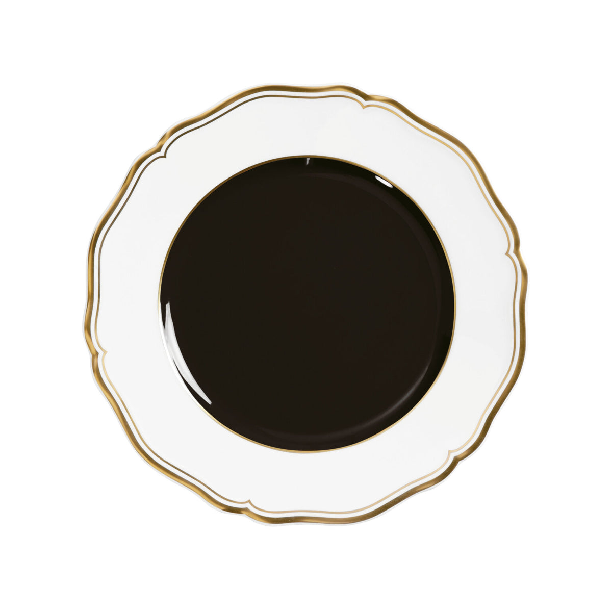 Raynaud Mazurka Gold with black background Dessert Plate, 8 3/4 in