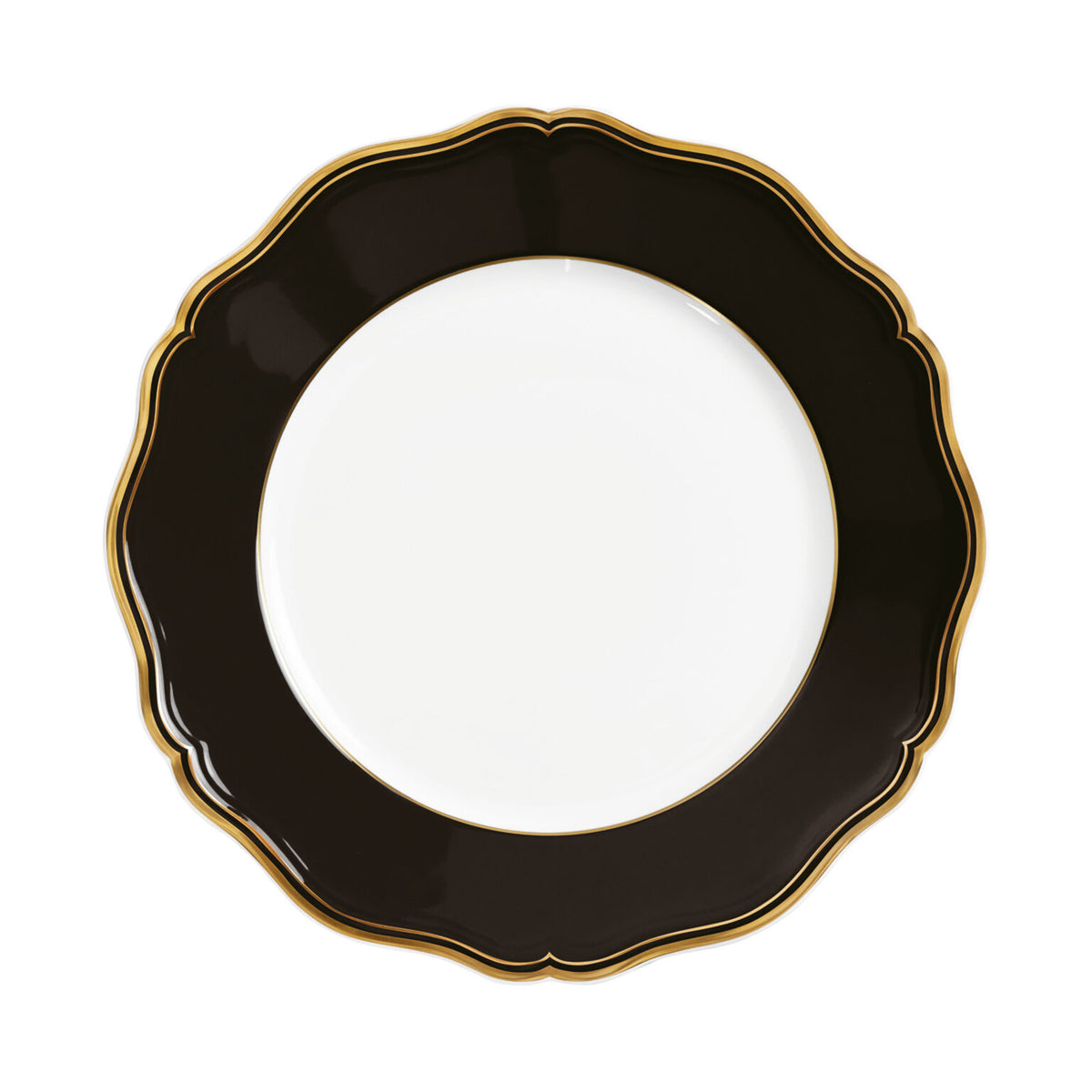 Raynaud Mazurka Gold with black background Dinner Plate, 10 3/4 in