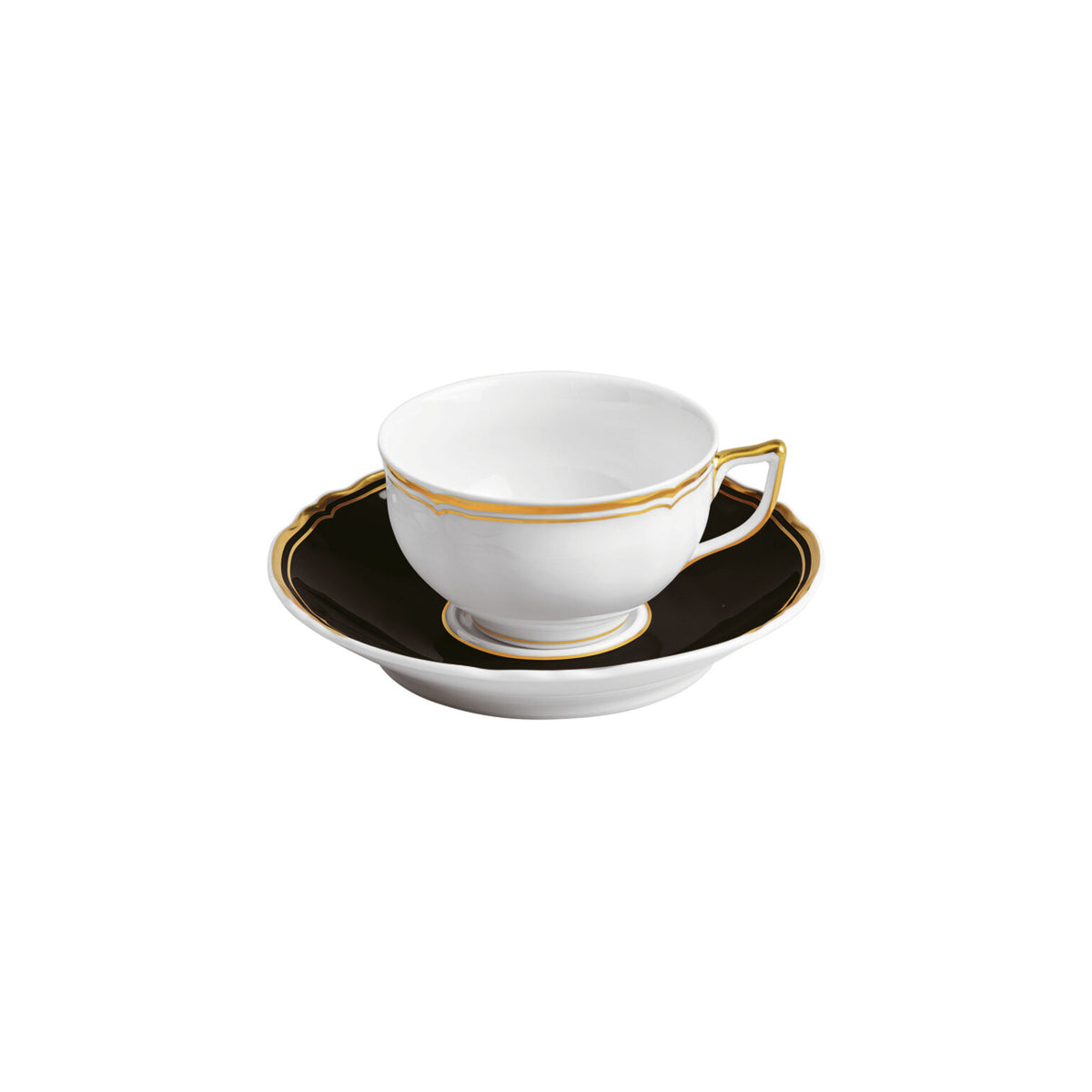 Raynaud Mazurka Gold with black background Tea Saucer, 6 1/4 in, view 3