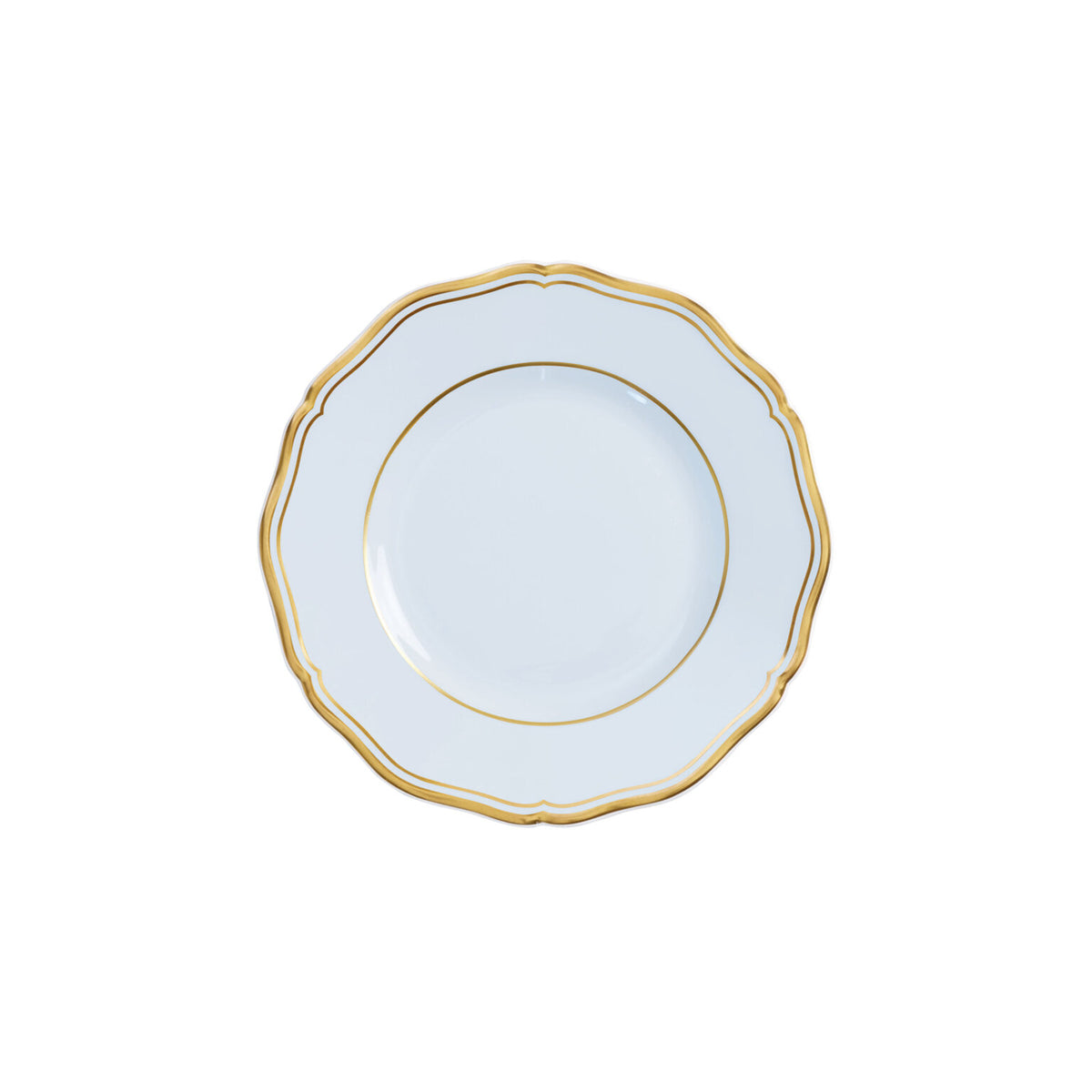 Raynaud Mazurka Gold with blue gray background Bread and Butter Plate, 6 1/4 in