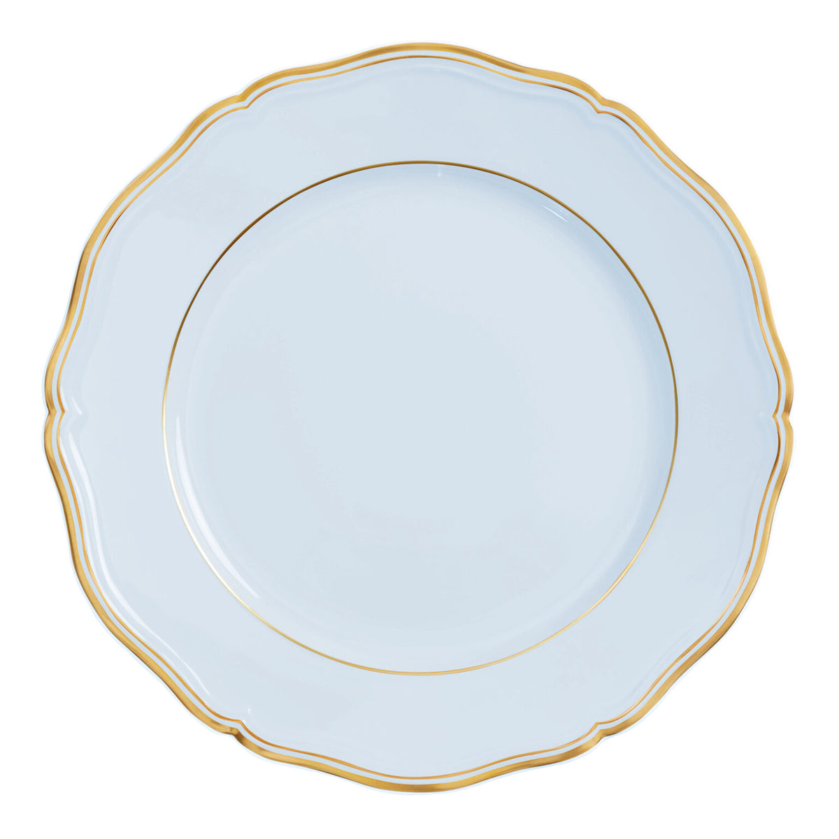 Raynaud Mazurka Gold with blue gray background Buffet Plate, 12 1/4 in