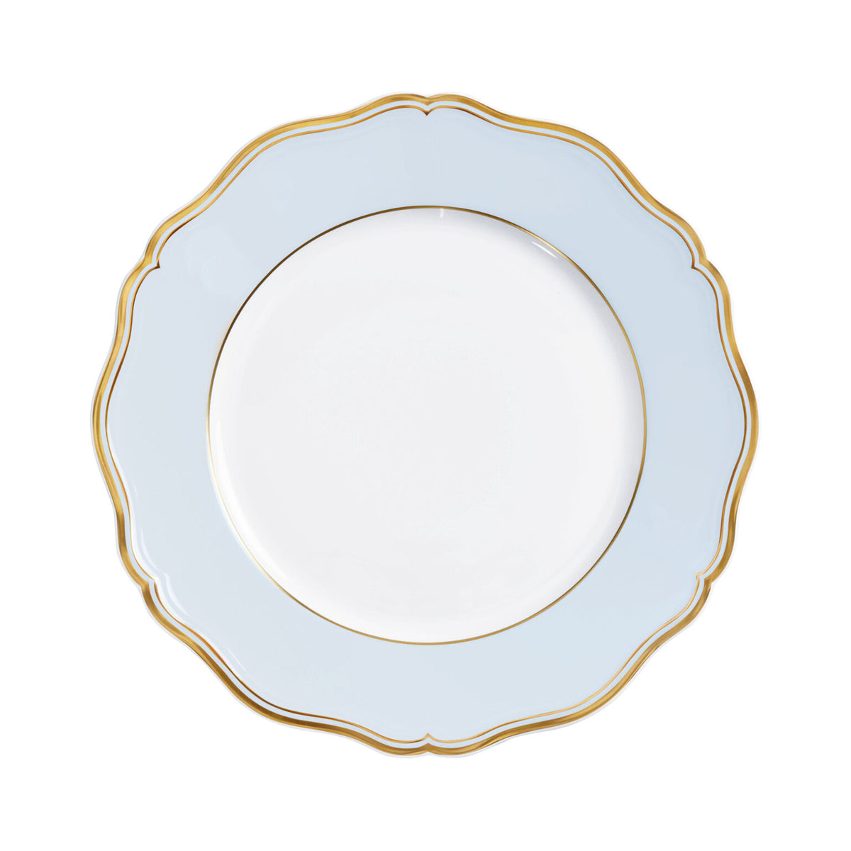Raynaud Mazurka Gold with blue gray background Dinner Plate, 10 3/4 in
