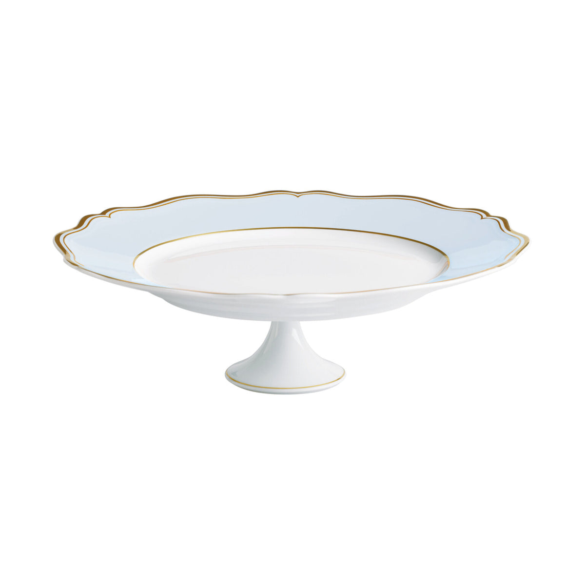 Raynaud Mazurka Gold with blue gray background Petit Fours Stand, 10 3/4 in
