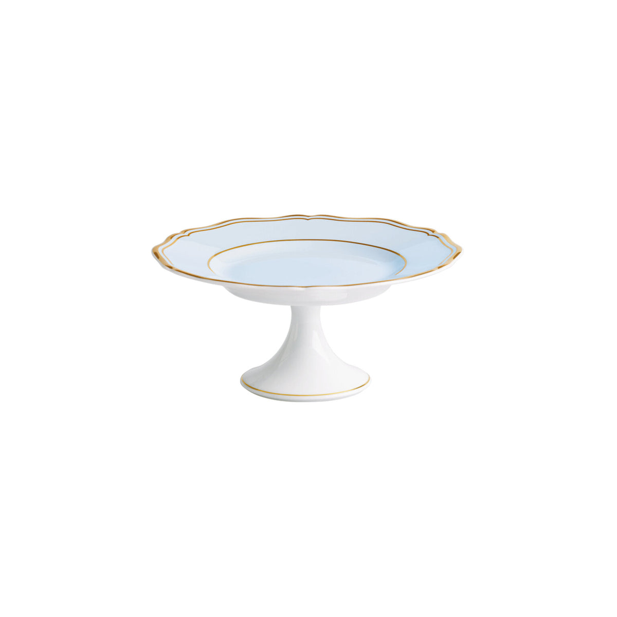 Raynaud Mazurka Gold with blue gray background Petit Fours Stand, 6 1/4 in