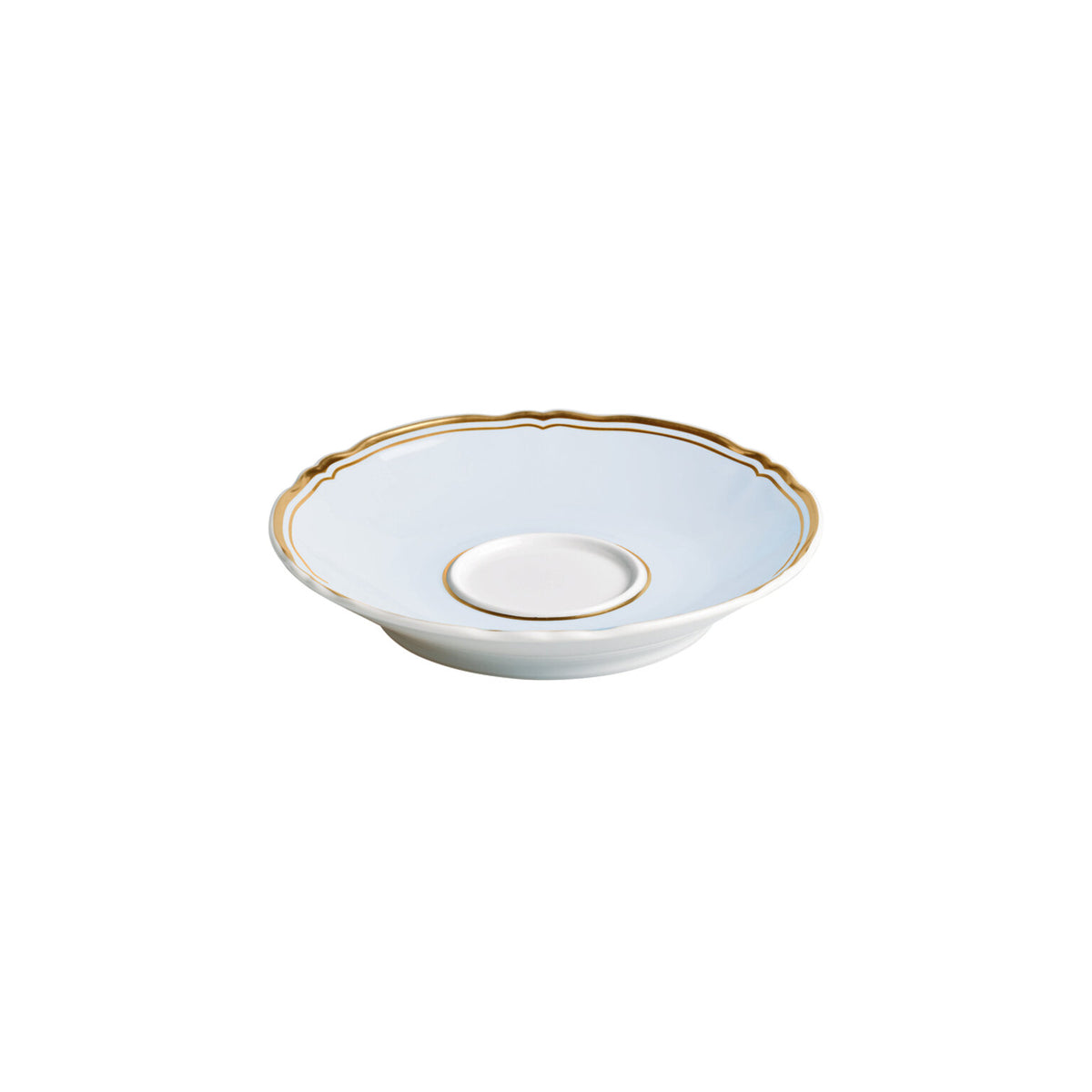 Raynaud Mazurka Gold with blue gray background Tea Saucer, 6 1/4 in, view 2