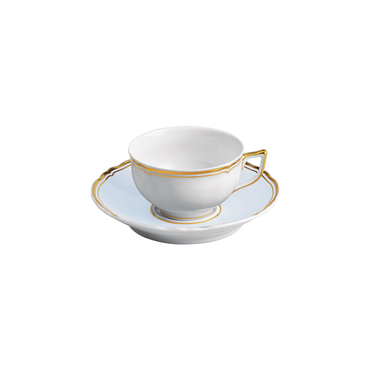 Raynaud Mazurka Gold with blue gray background Tea Saucer, 6 1/4 in, view 3