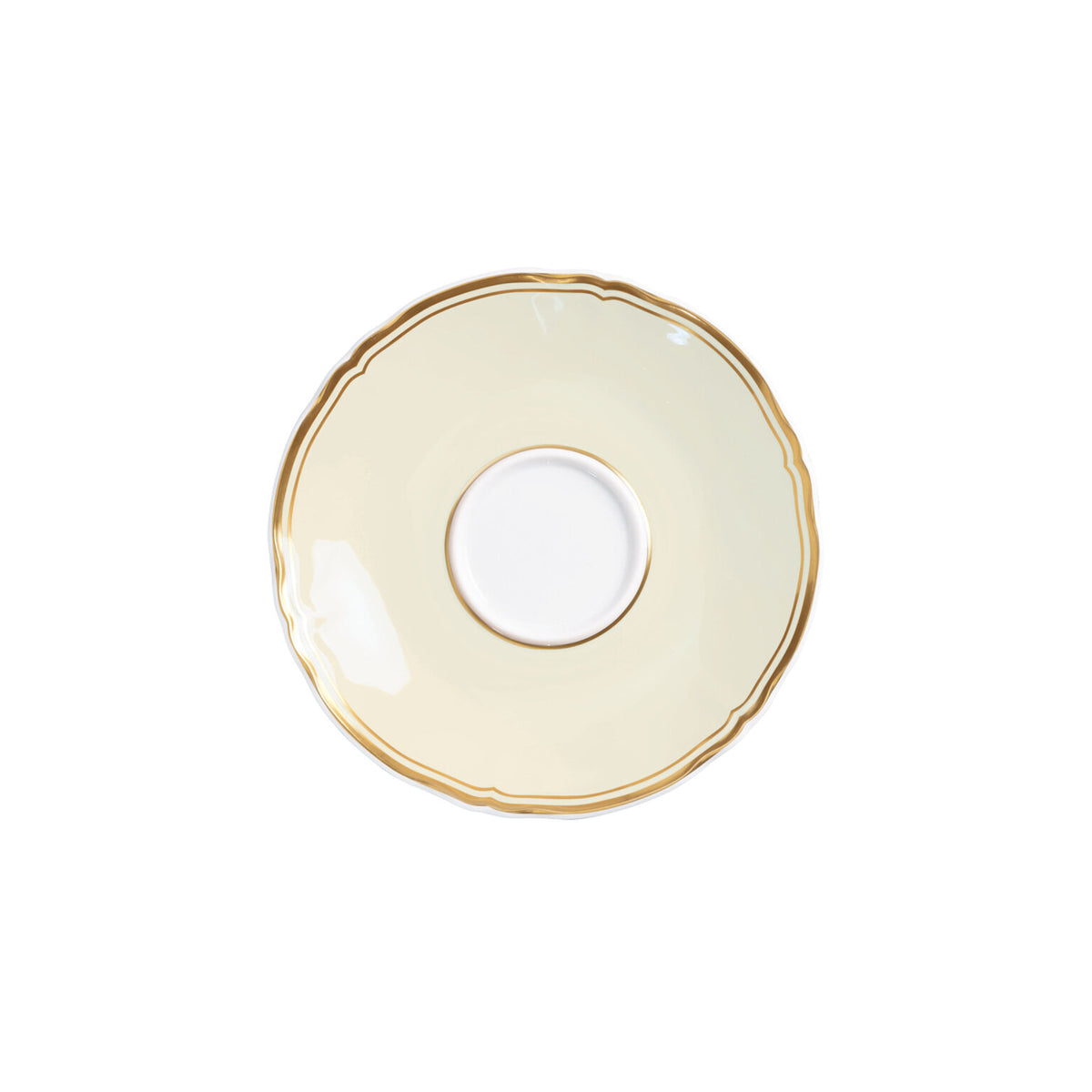 Raynaud Mazurka Gold with ivory background Tea Saucer, 6 1/4 in