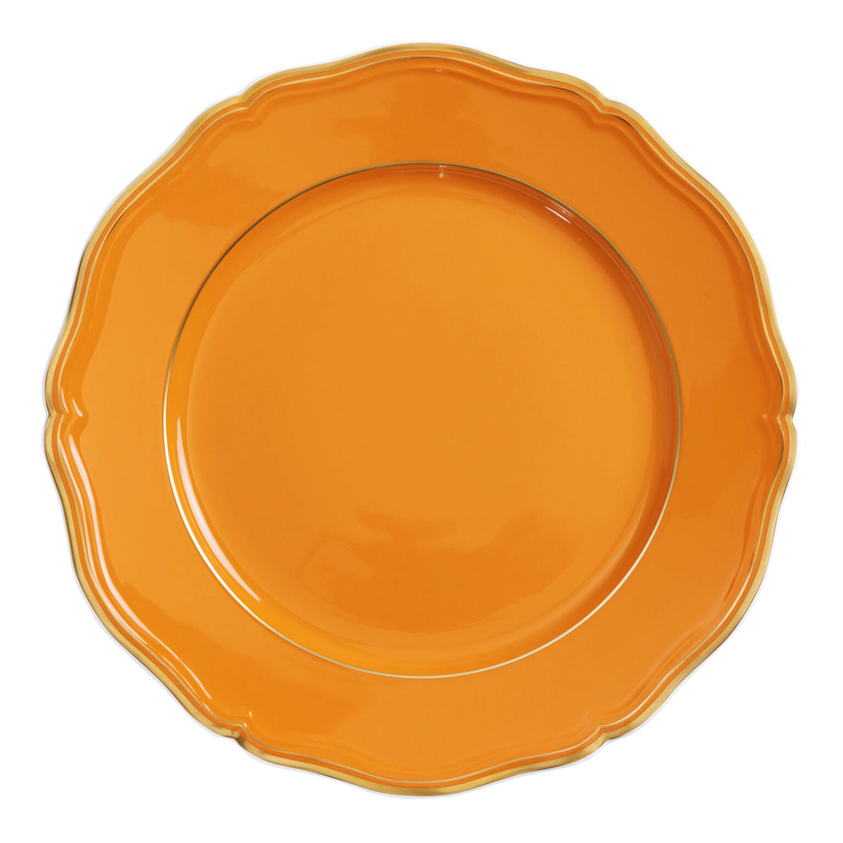 Raynaud Mazurka Gold with orange background Buffet Plate, 12 1/4 in