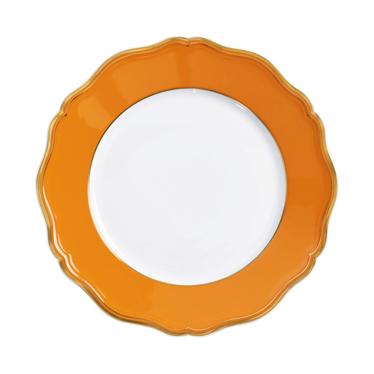 Raynaud Mazurka Gold with orange background Dinner Plate, 10 3/4 in