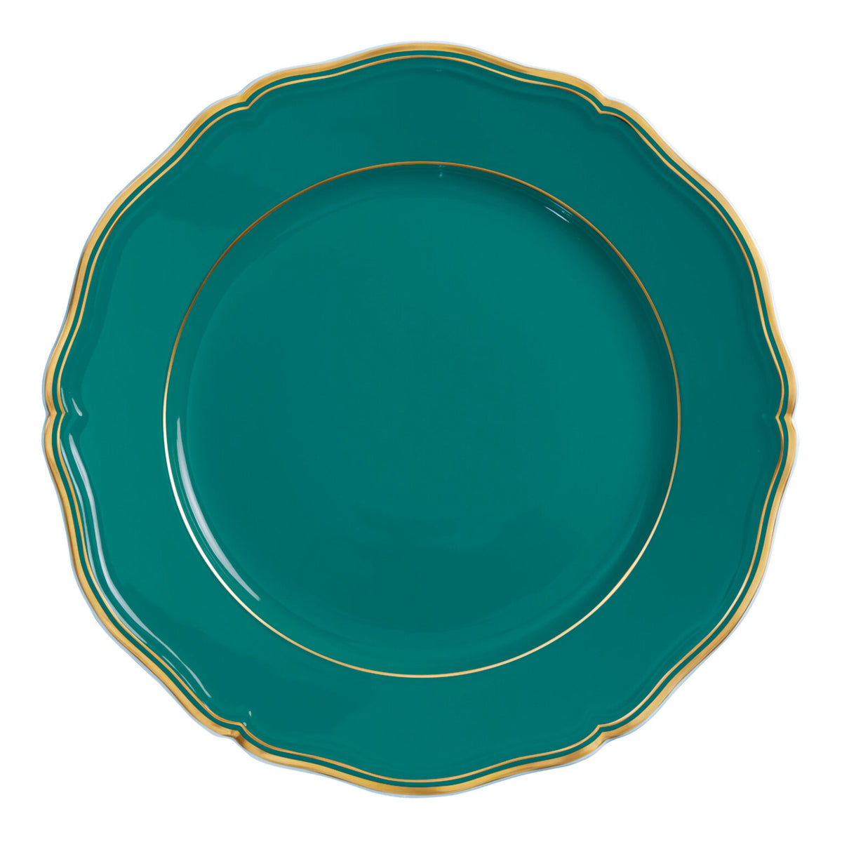 Raynaud Mazurka Gold with turquoise background Buffet Plate, 12 1/4 in