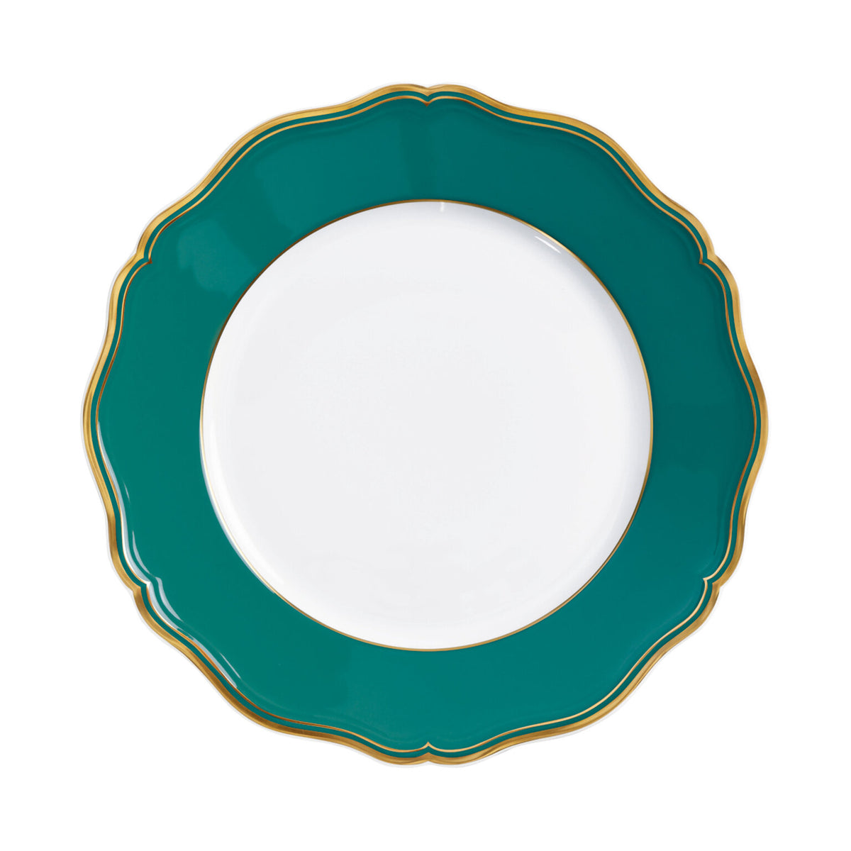 Raynaud Mazurka Gold with turquoise background Dinner Plate, 10 3/4 in