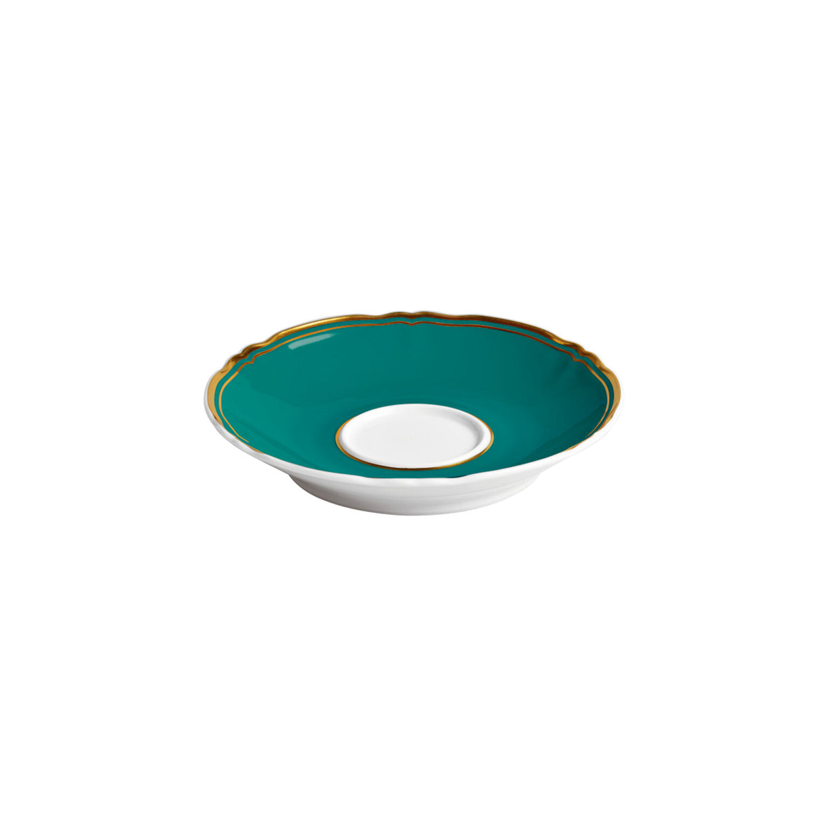 Raynaud Mazurka Gold with turquoise background Tea Saucer, 6 1/4 in, view 2