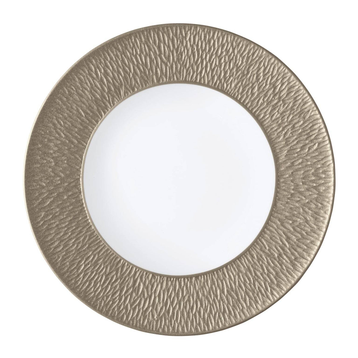 Raynaud Mineral Irise Warm Gray Buffet Plate, 12 1/2 in, Coupe Engraved Rim