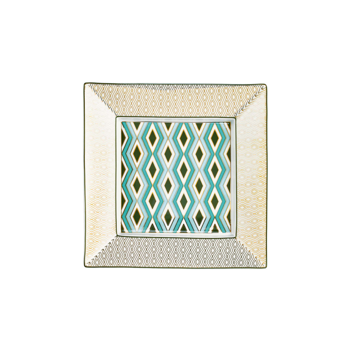 Raynaud Mosaic Babylone Green Trinket Tray, 7 in x 7 in