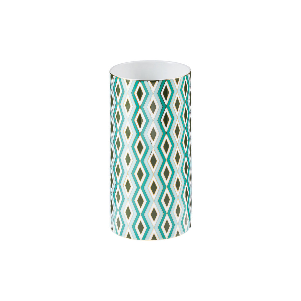 Raynaud Mosaic Babylone Green Vase, 4 1/4 in