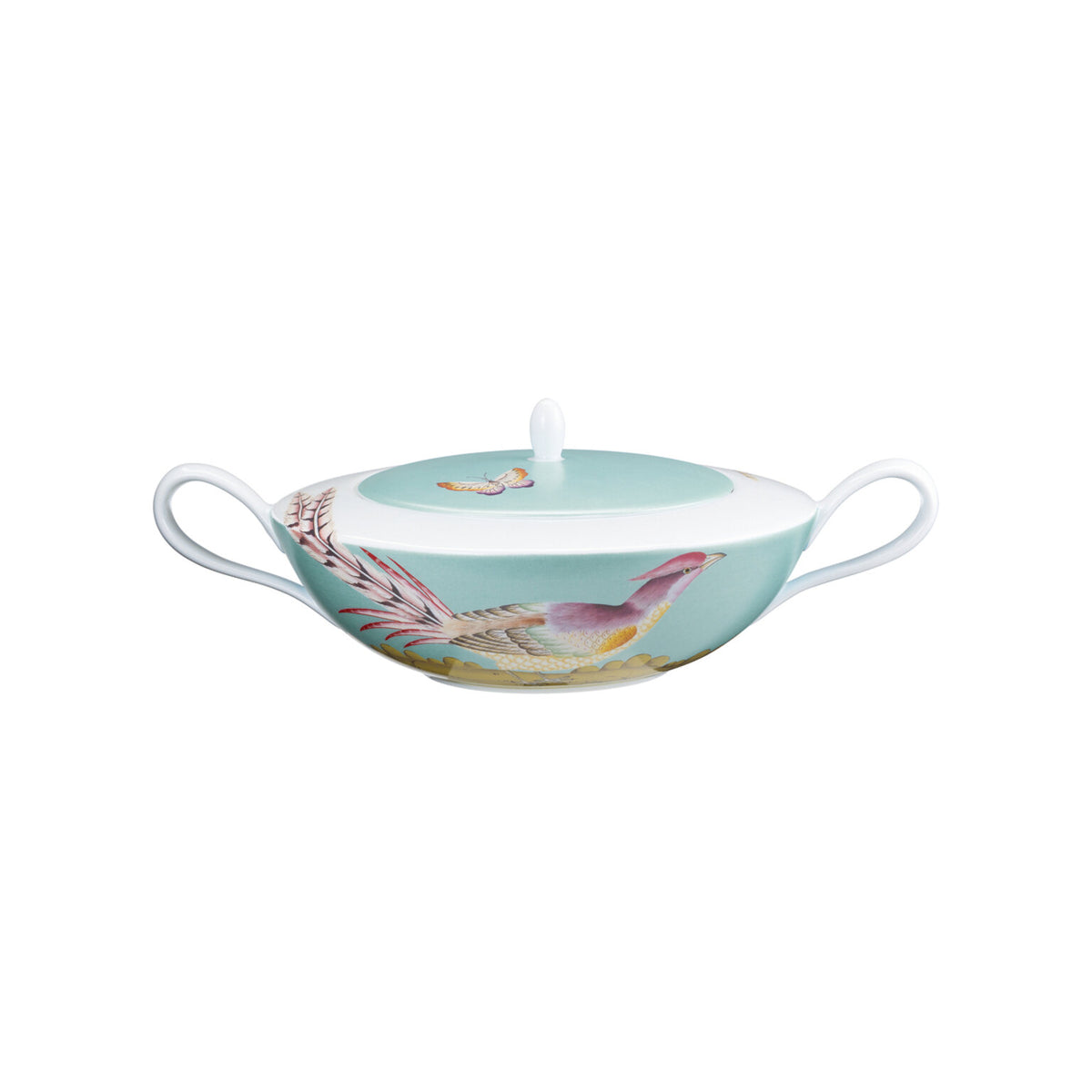 Raynaud Paradis Turquoise Soup Tureen, 10 1/4 In, 67 3/4 oz