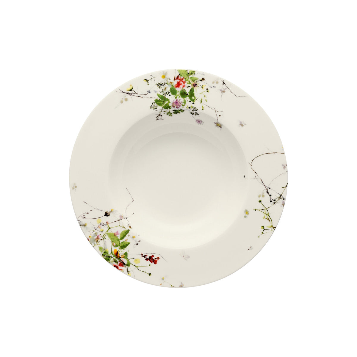 Rosenthal Brillance Bone China Fleurs Sauvages Rim Soup, 9 in