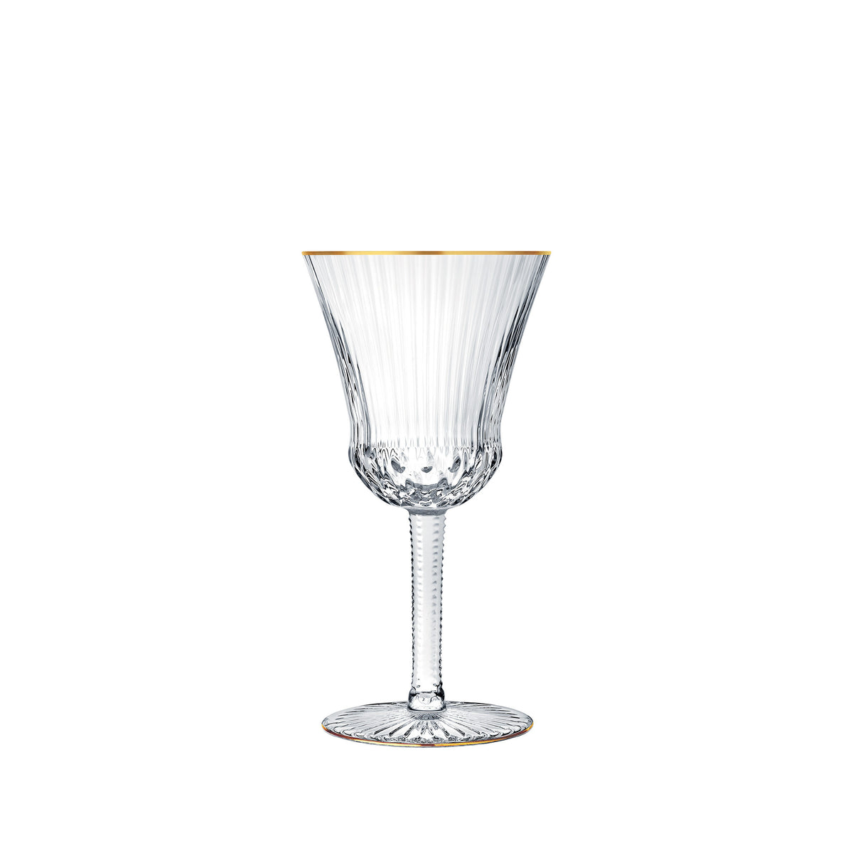 Saint-Louis Apollo Water Glass #2 Gold Rim on a white background