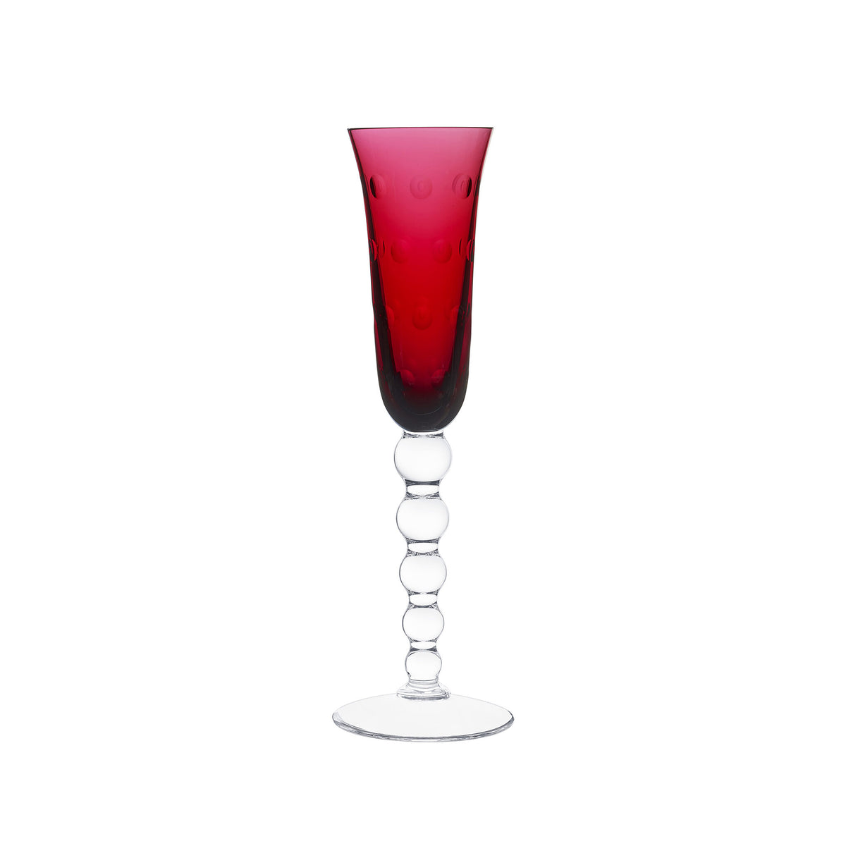 Saint-Louis Bubbles Champagne Flute in Red