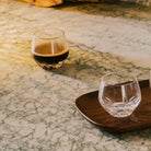 Saint-Louis Folia Espresso Tumblers and Tray Set in a styled lifestyle setting