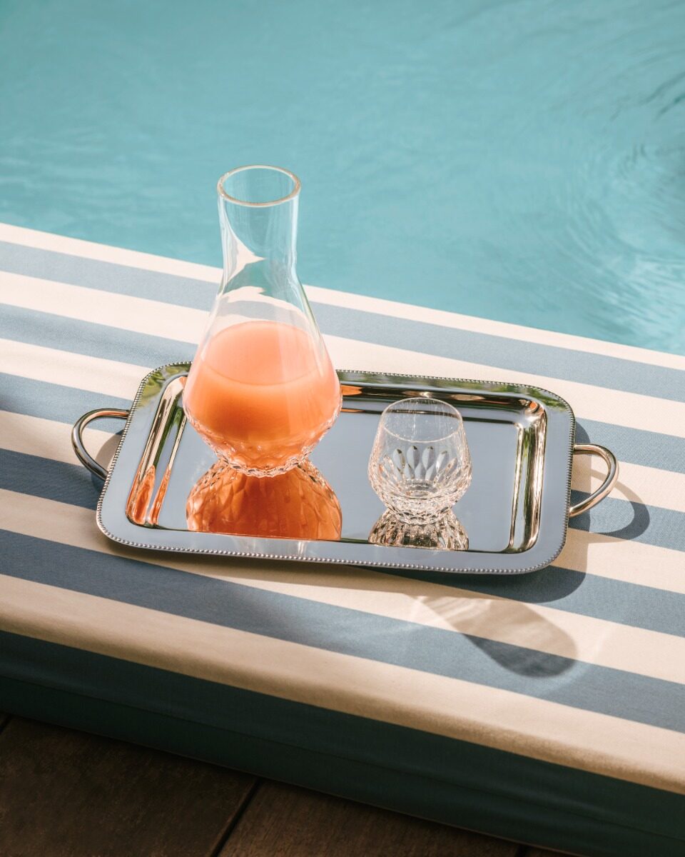 Saint-Louis Folia Medium Tumbler in a styled lifestyle setting