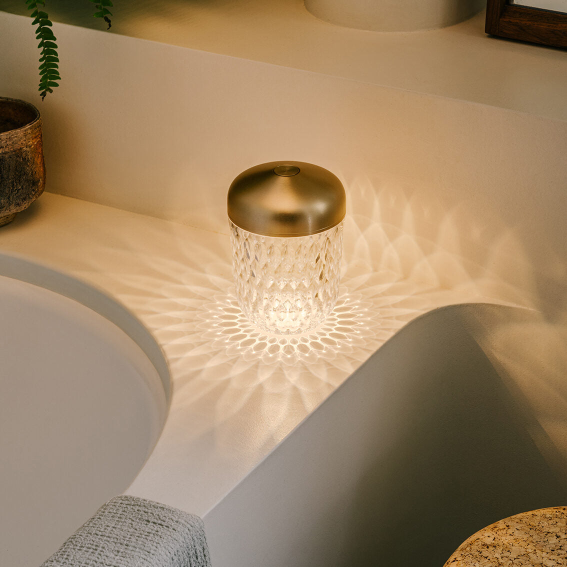 Saint-Louis Folia Mini Portable Lamp in a styled lifestyle setting