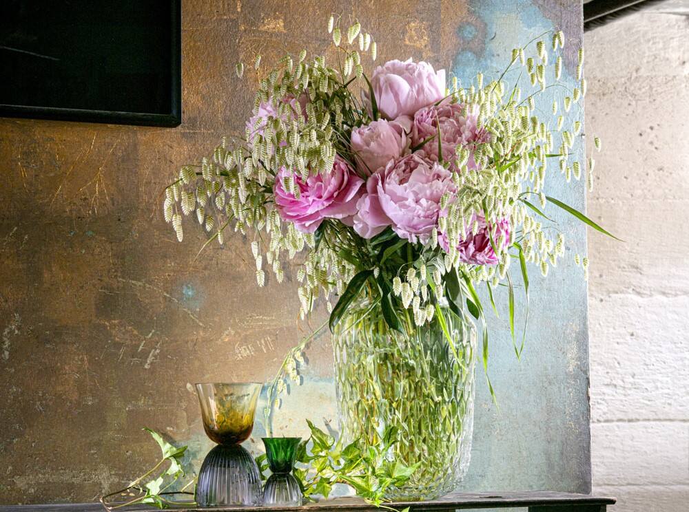 Saint-Louis Folia Vase in a styled lifestyle setting