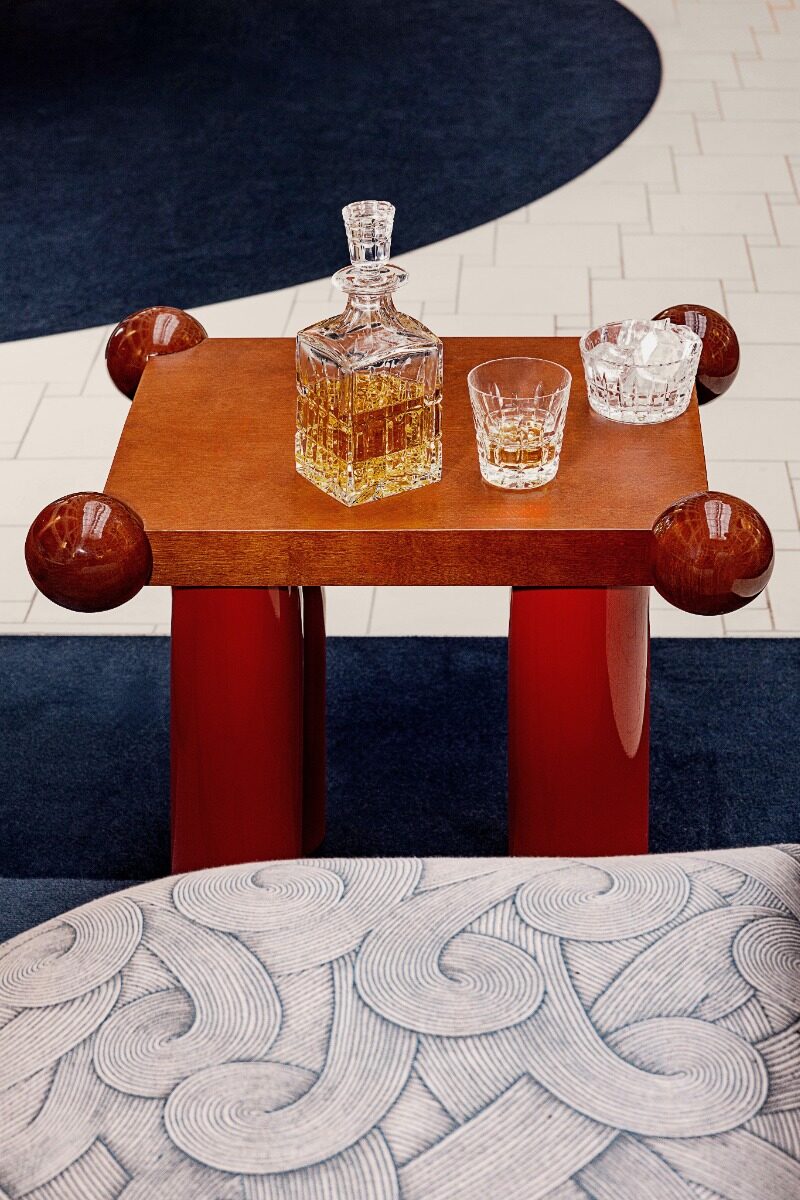 Saint-Louis Manhattan Square Decanter in a styled lifestyle setting