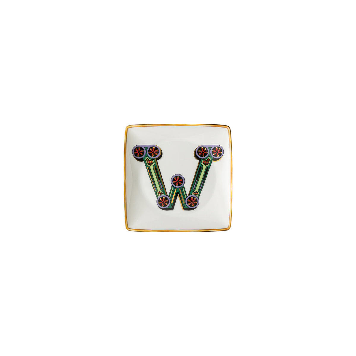 Versace Alphabet Canape Dish, 4 3/4 in, Square – W