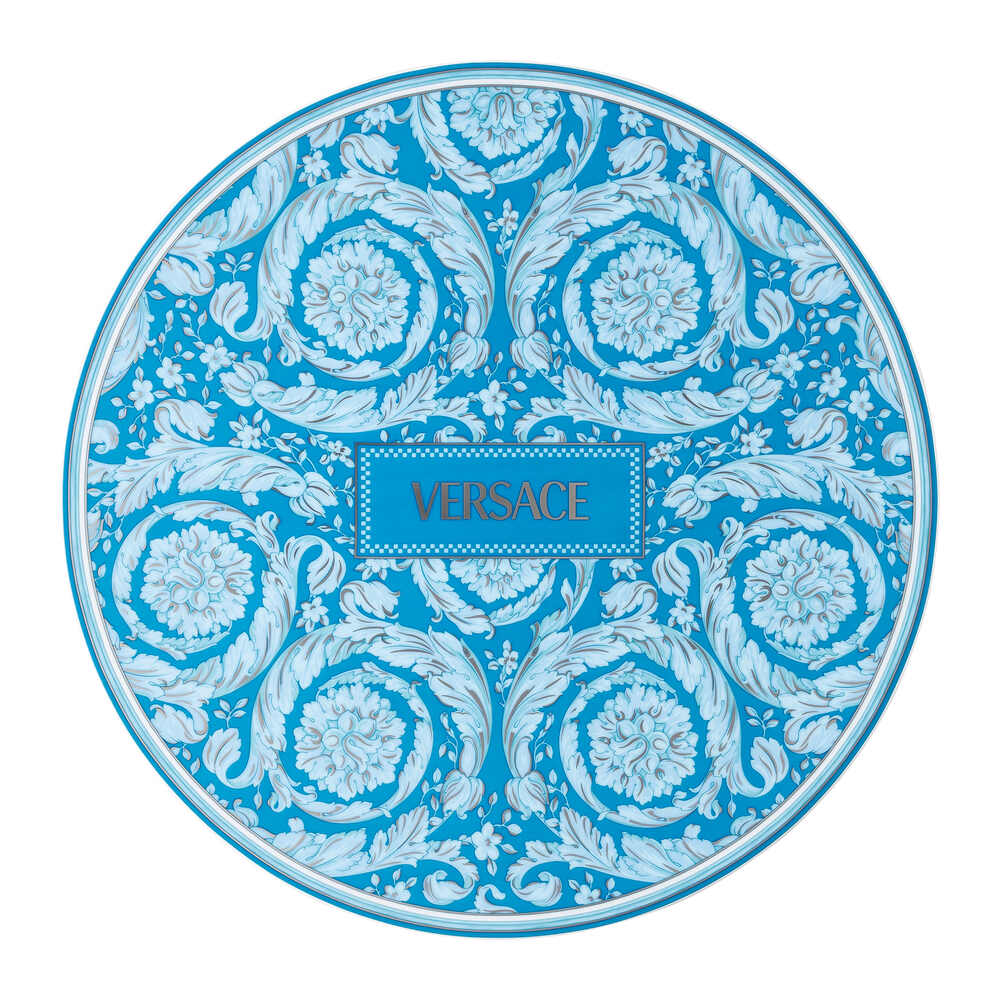 Versace Barocco Teal Service Plate, 13 in