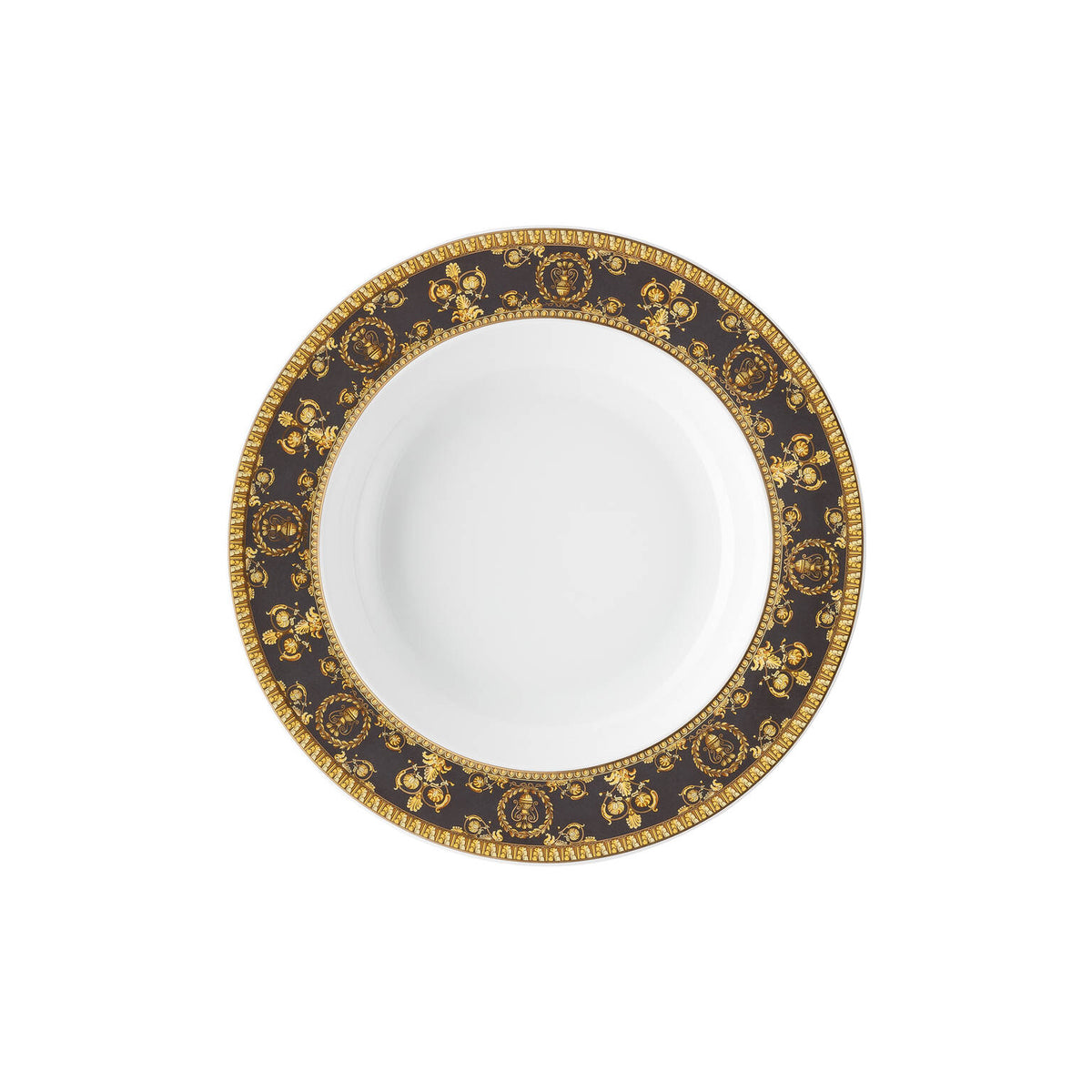 Versace I Love Baroque Rim Soup, 8 2/3 in, Nero