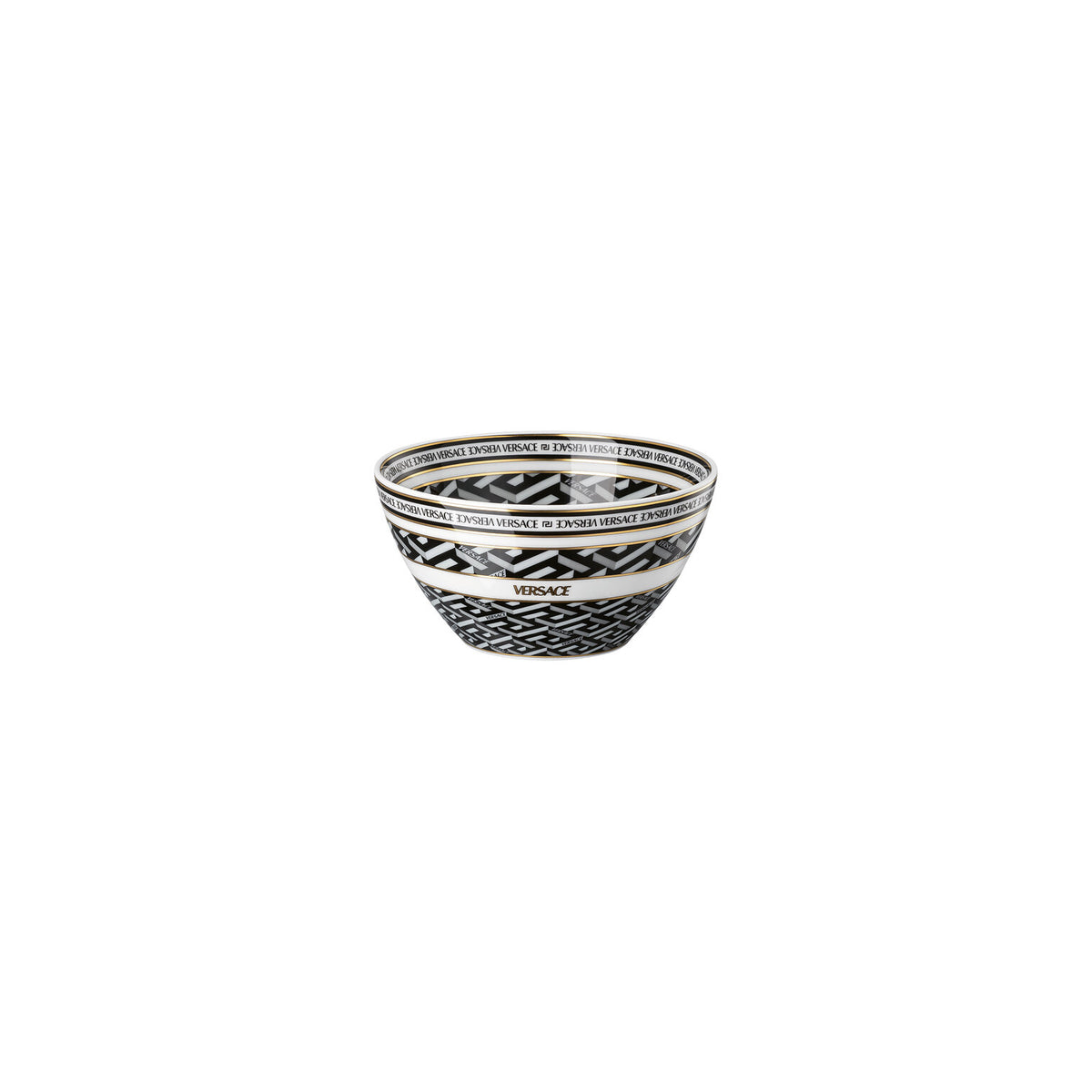 Versace La Greca Signature Black Bowl, 6 in, 28 oz