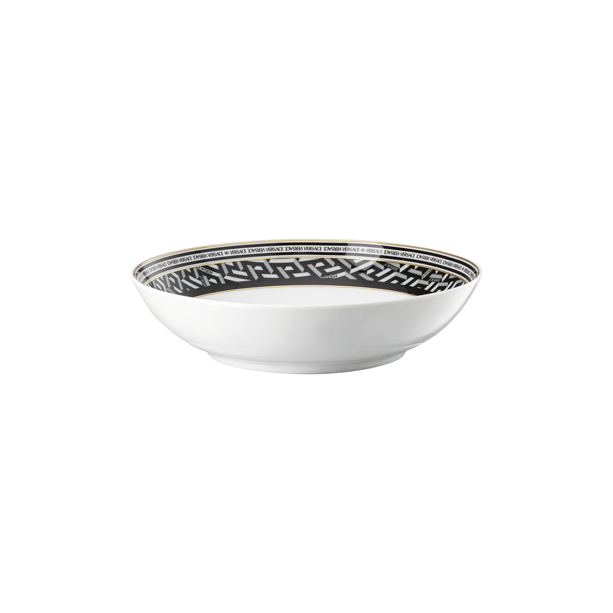 Versace La Greca Signature Black Rim Soup, 8 2/3 in, view 2