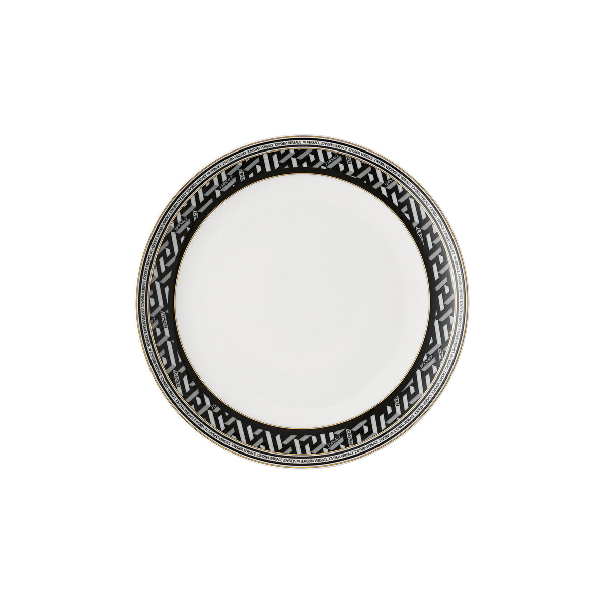 Versace La Greca Signature Black Salad Plate, 8 1/4 in