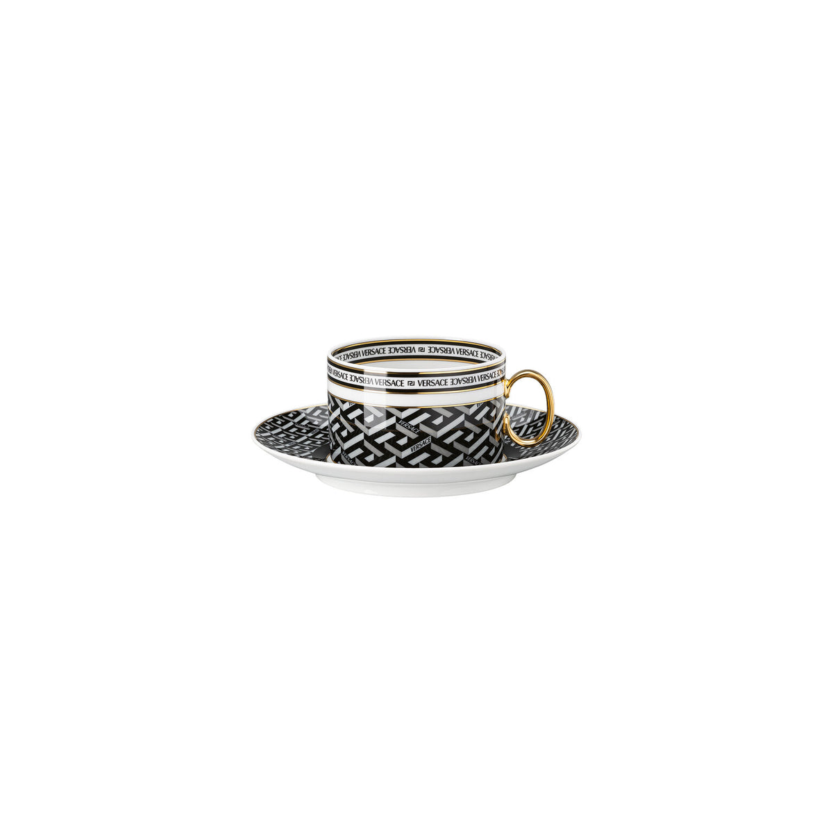 Versace La Greca Signature Black Tea Cup & Saucer
