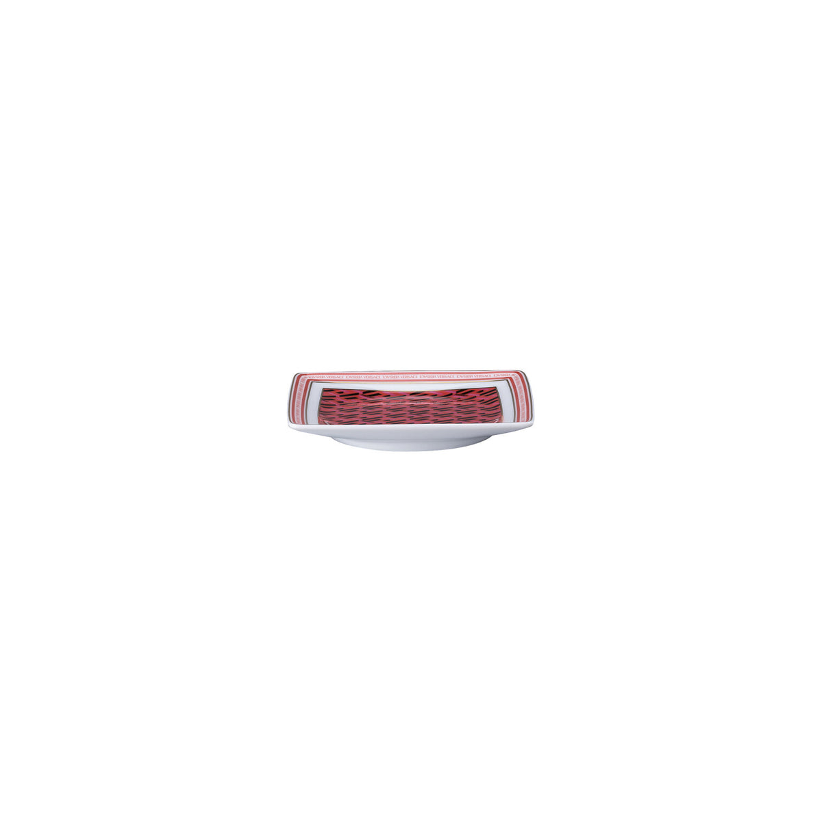 Versace La Greca Signature Red Canape Dish, 4 3/4 in, Square, view 2