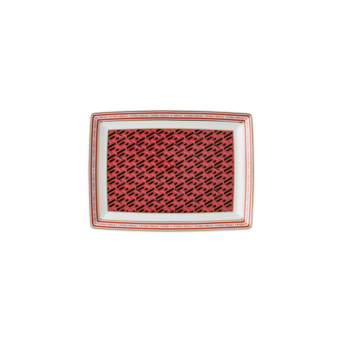 Versace La Greca Signature Red Platter, 7 in