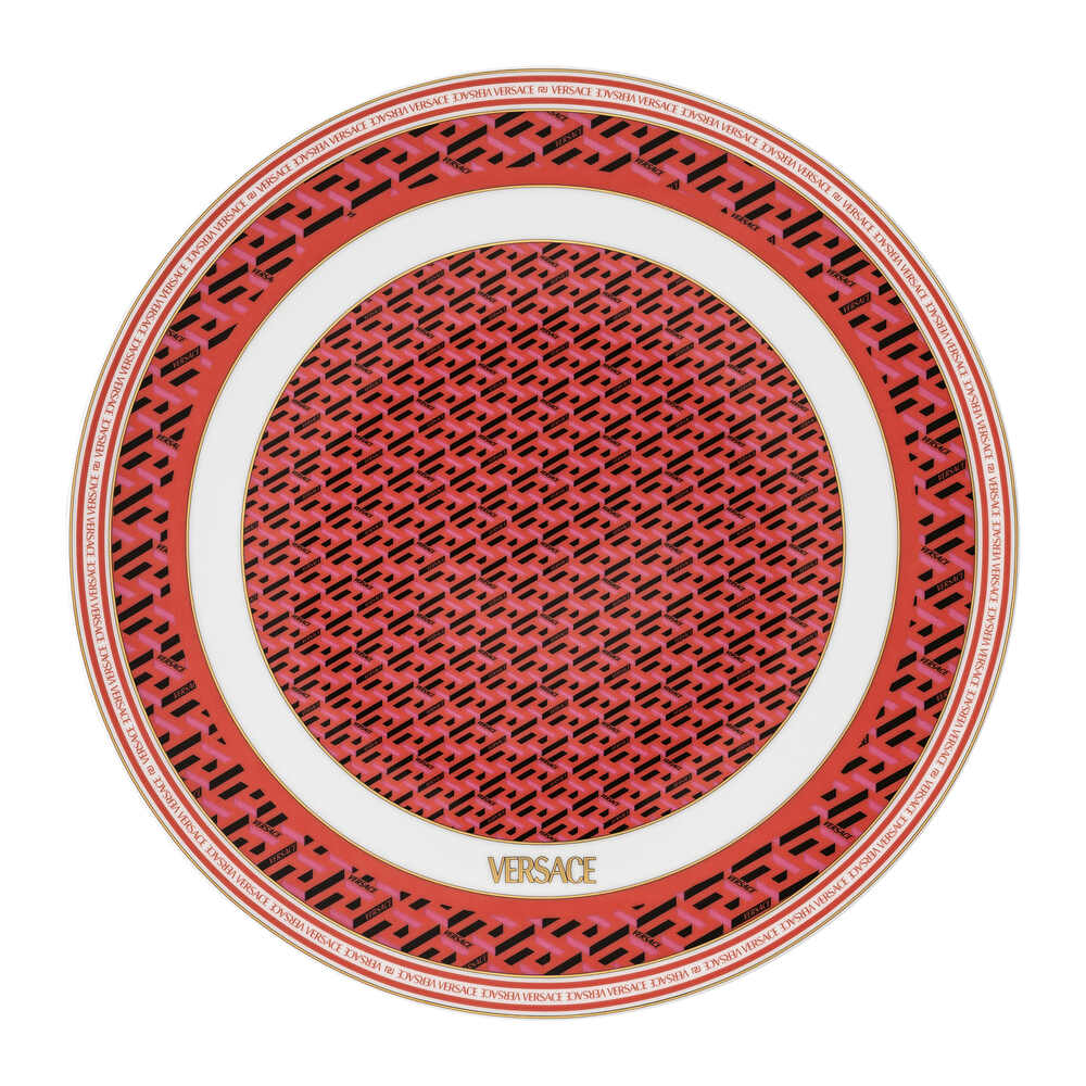 Versace La Greca Signature Red Service Plate, 13 in