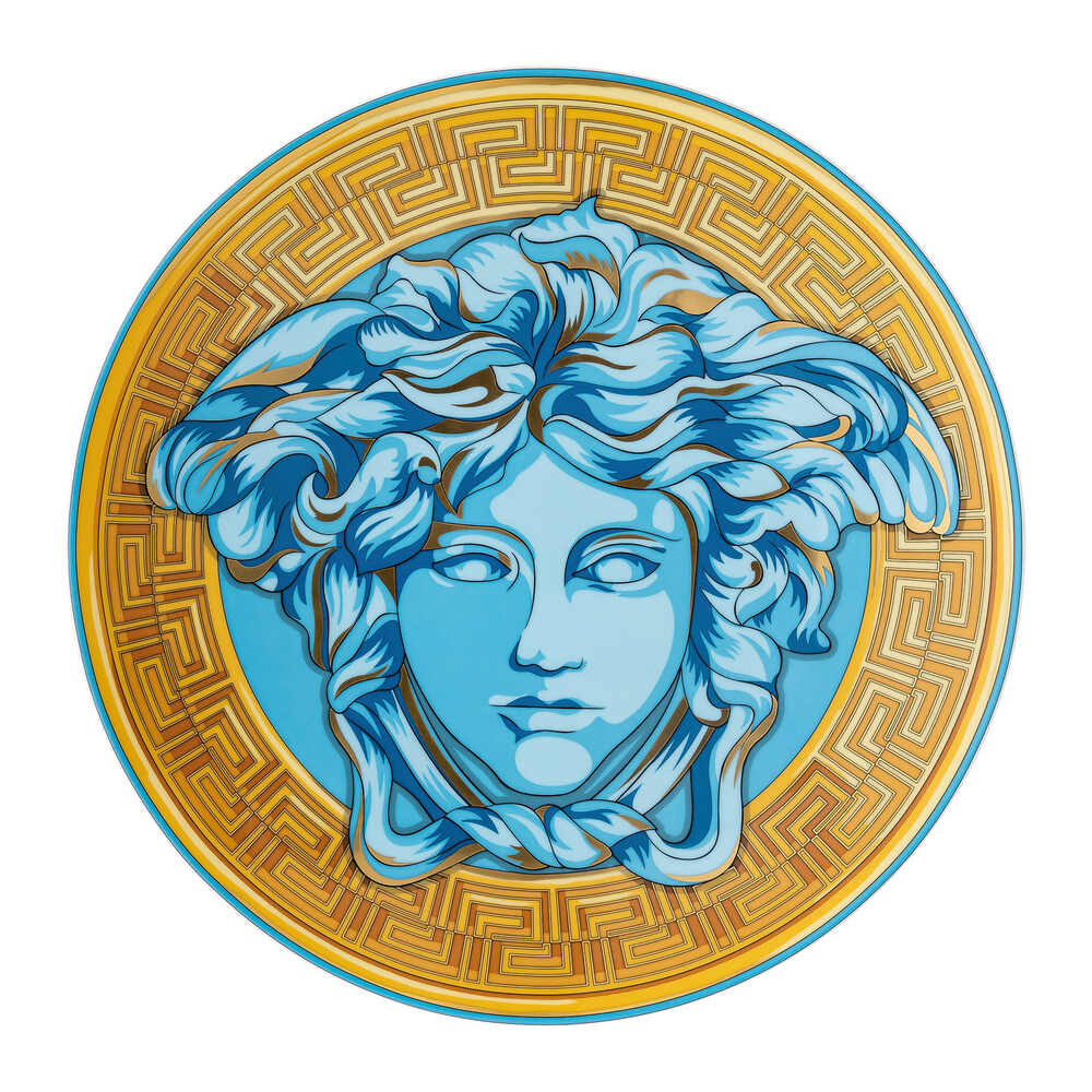 Versace Medusa Amplified Blue Coin Service Plate, 13 in