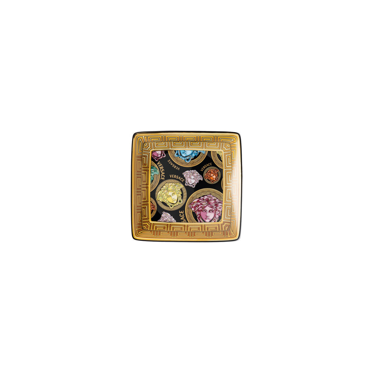 Versace Medusa Amplified Multicolor Canape Dish, 4 3/4 in, Square