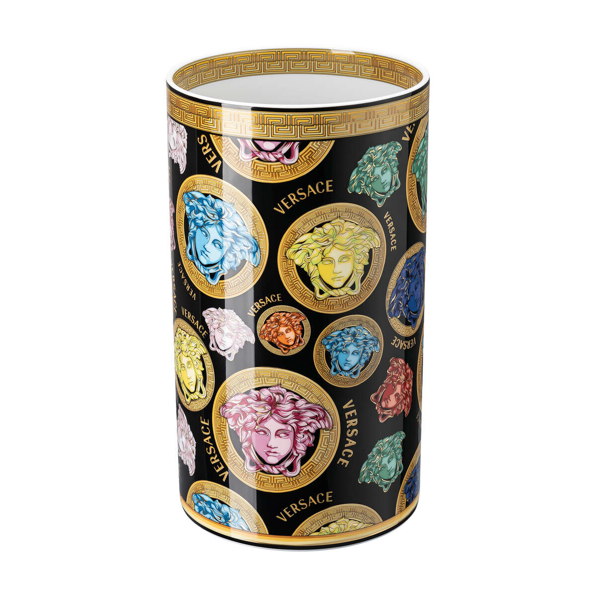 Versace Medusa Amplified Multicolor Vase, 11 3/4 in