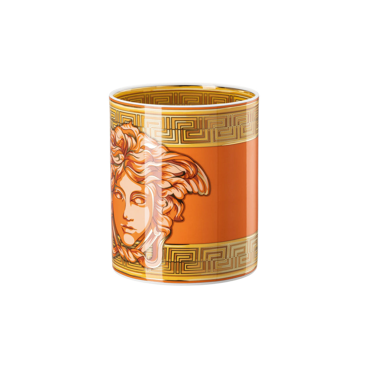 Versace Medusa Amplified Orange Coin Vase, 7 in, view 4