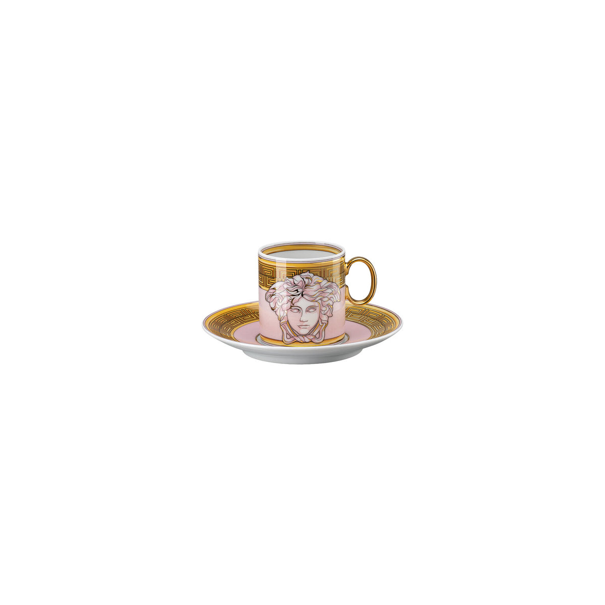 Versace Medusa Amplified Pink Coin A.D. Cup & Saucer