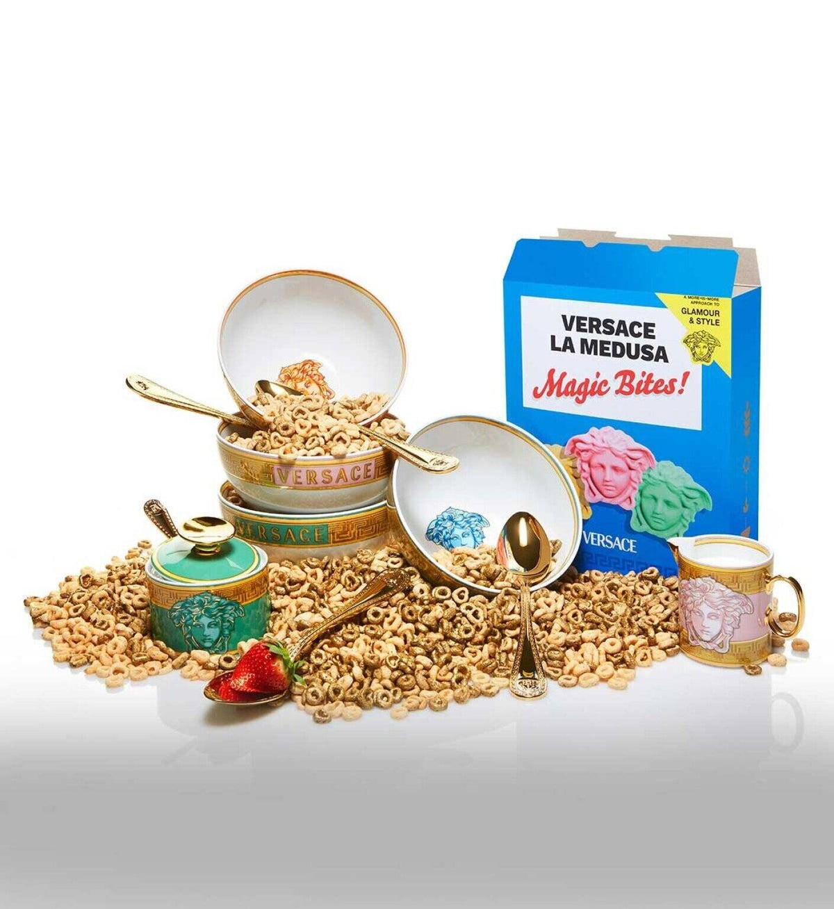 Versace Medusa Amplified Pink Coin Soup Bowl, 6 in, view 5