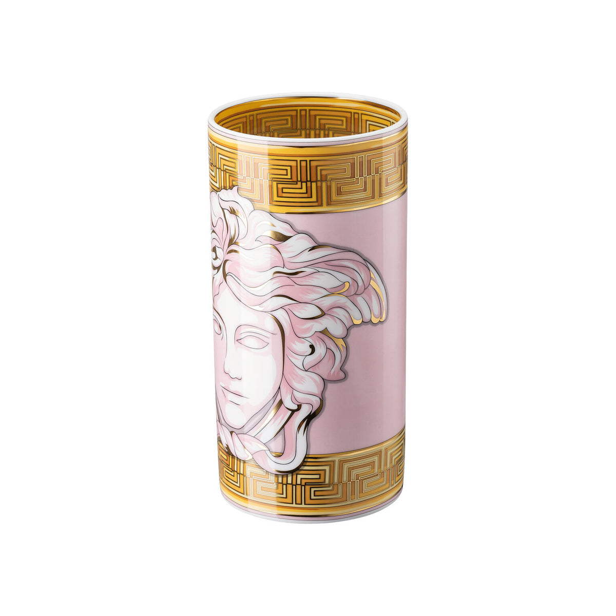 Versace Medusa Amplified Pink Coin Vase, 9 1/2 in, view 3