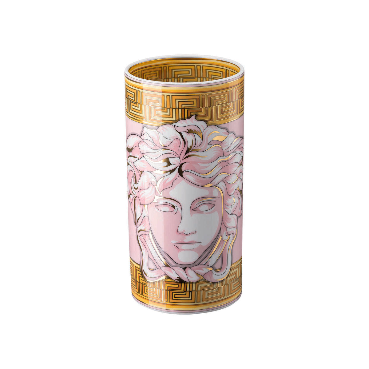 Versace Medusa Amplified Pink Coin Vase, 9 1/2 in