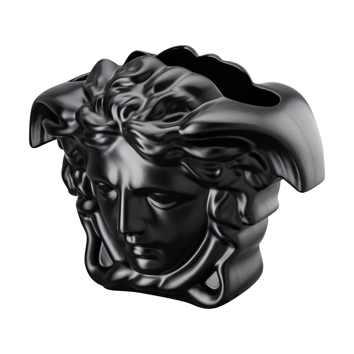 Versace Medusa Grande Vase, 11 3/4 in, Black, view 2