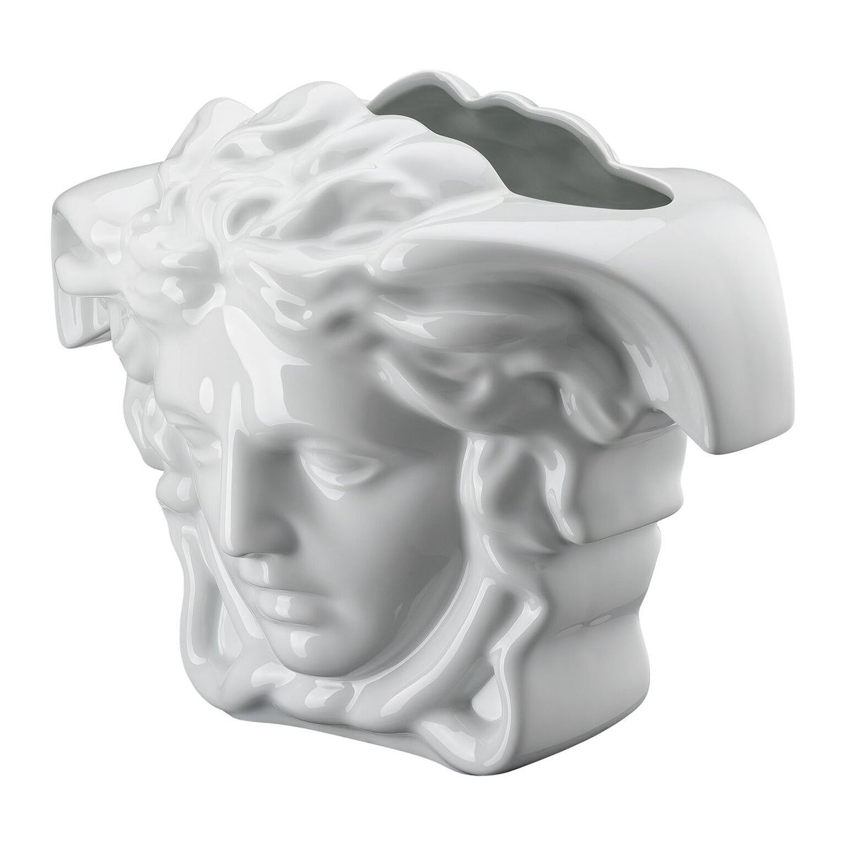 Versace Medusa Grande Vase, 11 3/4 in, White, view 4