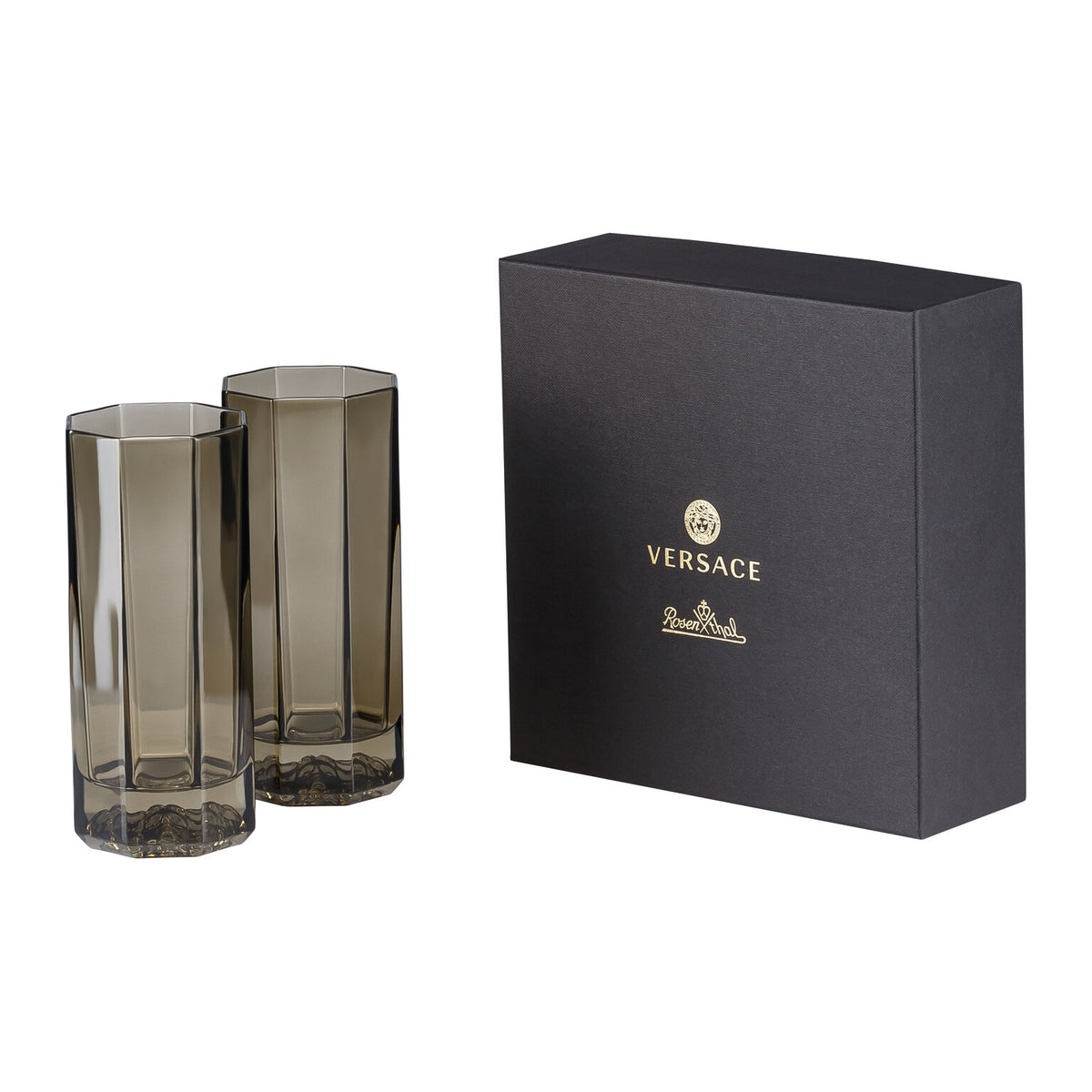 Versace Medusa Lumiere Haze Longdrink Glass, Set of Two