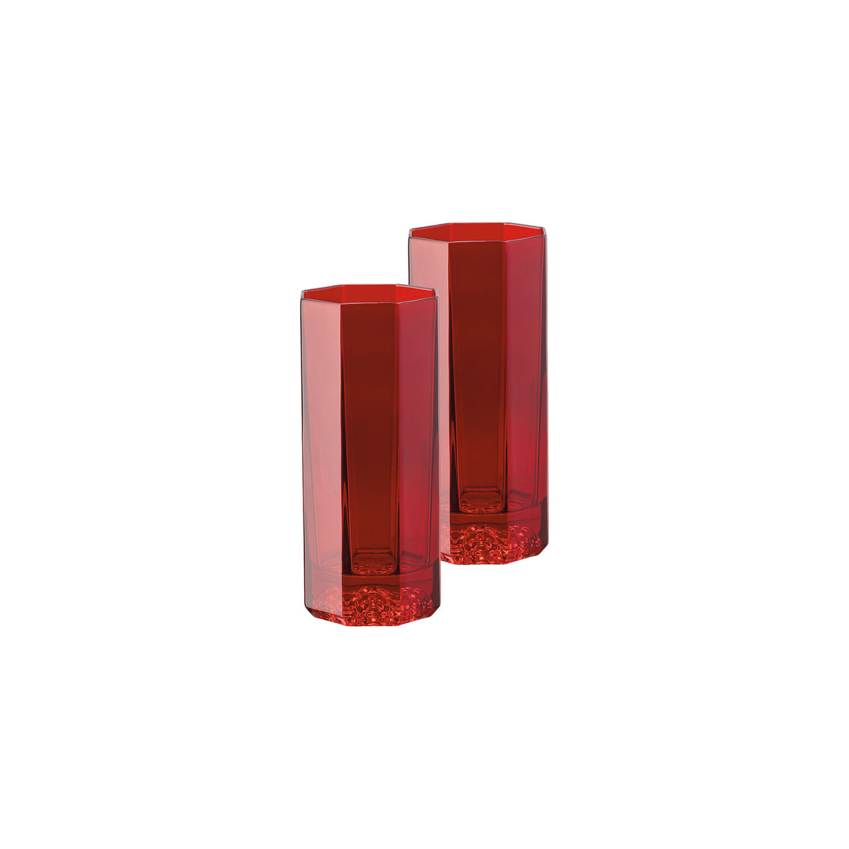Versace Medusa Lumiere Rhapsody Red Longdrink Glass, Set of Two